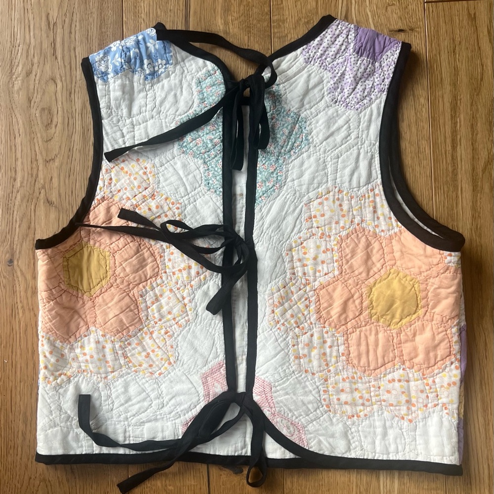 Carleen Floral Patchwork Quilted Vest size XL - One of a Kind